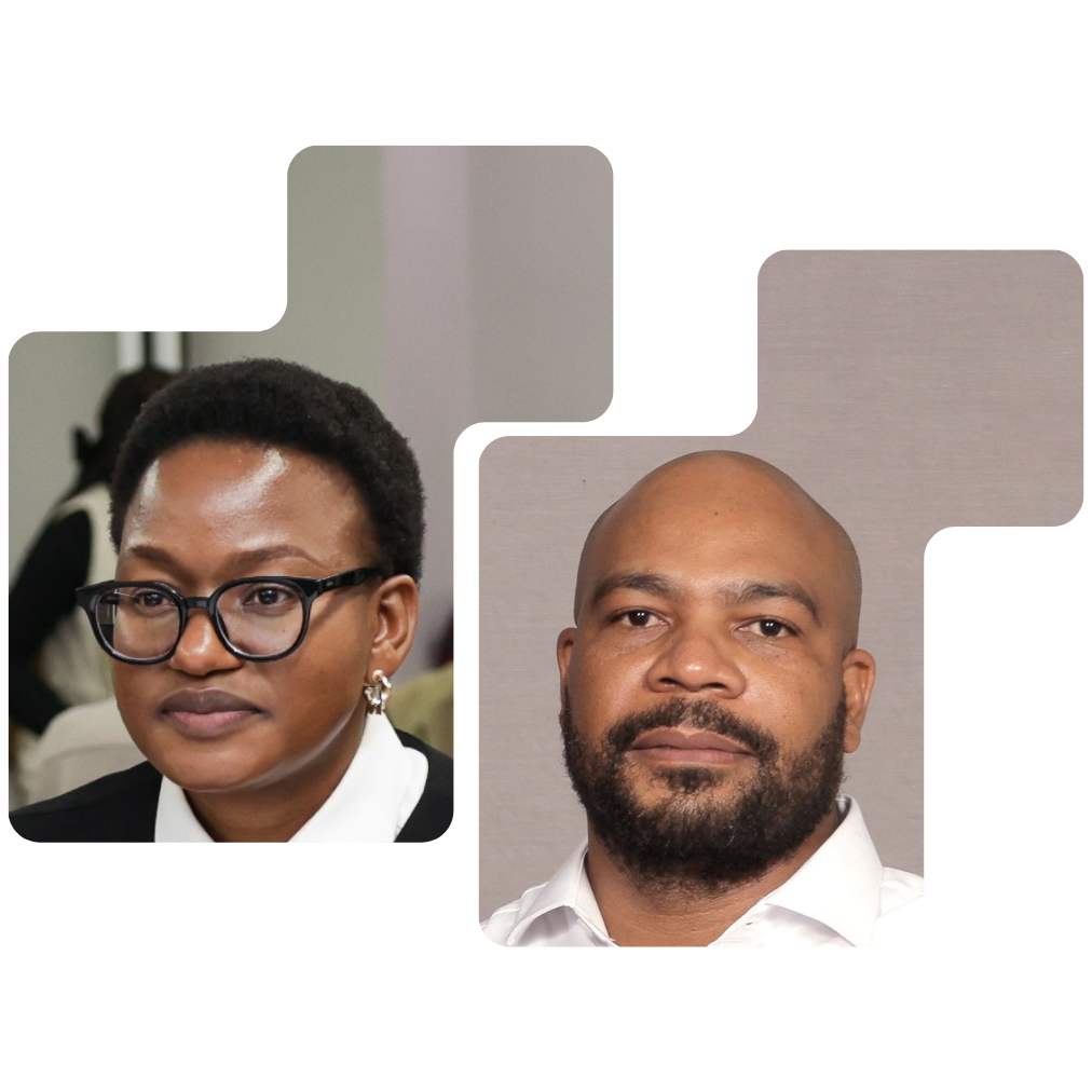 Lerato Mokalapa and Lovemore Chanengeta together &mdash; the eduSYMS leadership team